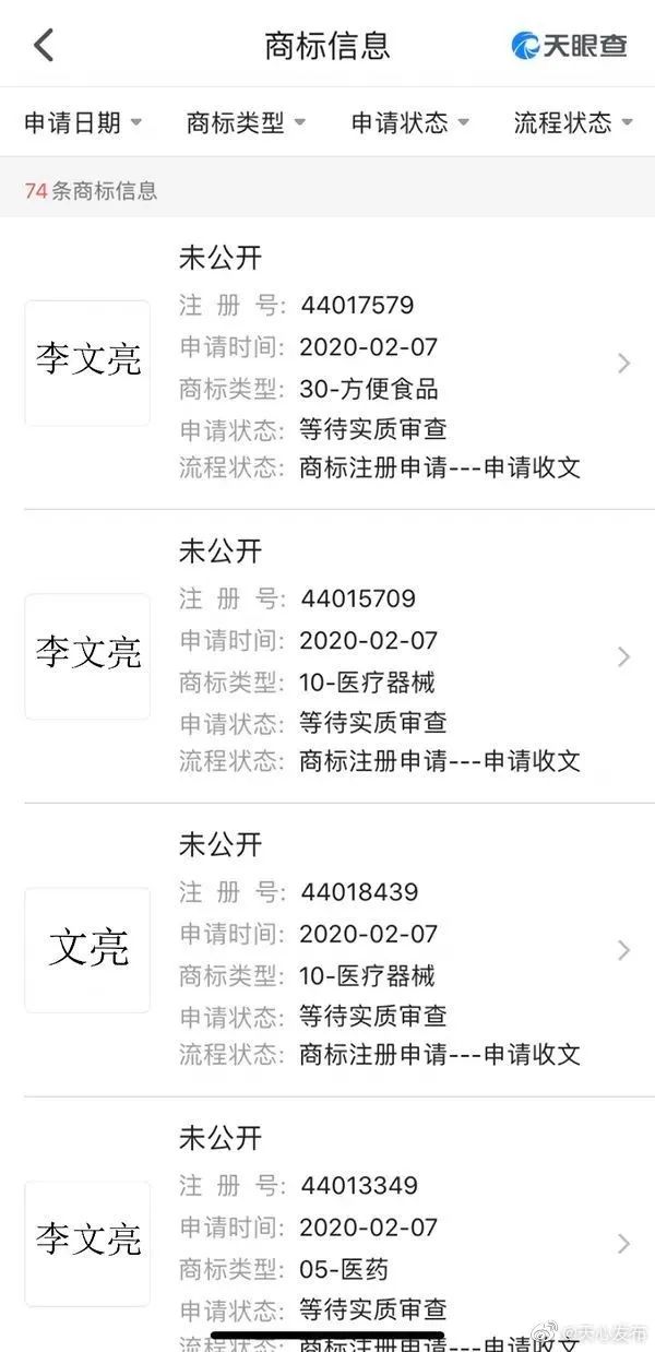 “李文亮”等商标注册申请被驳回! “李文亮”等商标注册申请被驳回!